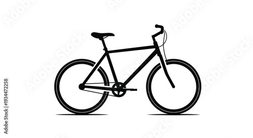 Black bicycle illustration with detailed components a striking silhouette high quality