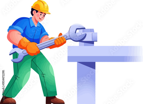 Building worker pouring wet cement from a metal bucket