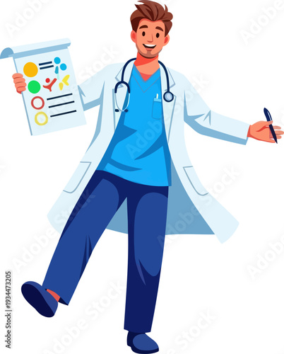 Medical professional presenting a patient health chart
