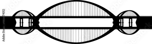 Futuristic eye shaped oval bridge silhouette