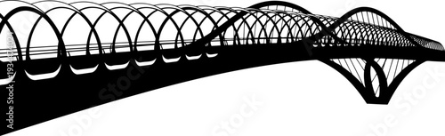 Futuristic spiral bridge structure silhouette design
