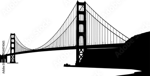 Golden gate bridge silhouette san francisco landmark