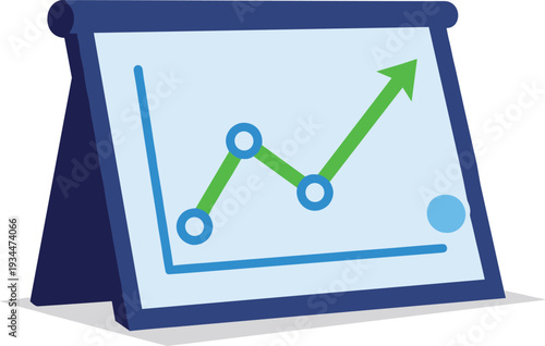 Presentation Flip Chart with Upward Trend Line Graph