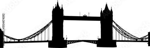 Iconic london tower bridge silhouette with gothic architecture