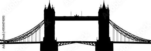 Iconic london tower bridge silhouette profile