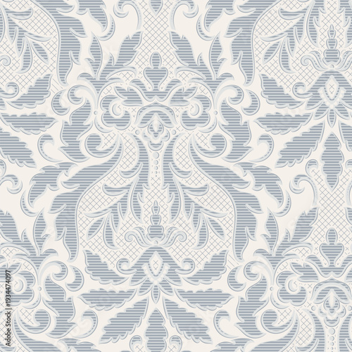 Damask modern seamless pattern element. Vintage classical old fashioned damask ornament, seamless texture for wallpapers, textile.