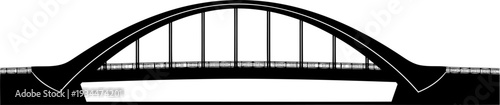 Minimalist bowstring arch bridge silhouette design
