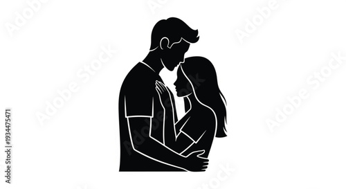 A loving couple embracing each other in a tender moment