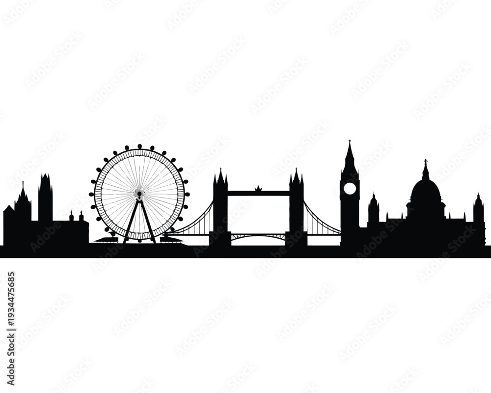 Obraz premium Iconic london skyline featuring the london eye and tower bridge