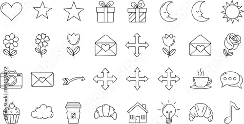set of different symbols doodles 