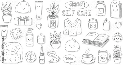 set of hand drawn illustrations of different kinds of objects doodle 