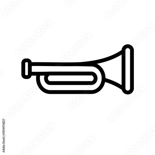 Simple trumpet musical instrument vector icon