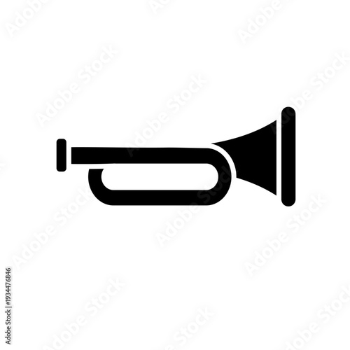 Simple trumpet musical instrument vector icon
