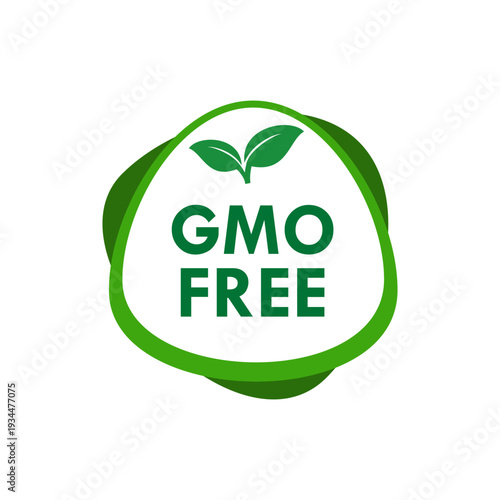 Featuring GMO free icons with leaf elements for sustainable product packaging design.
