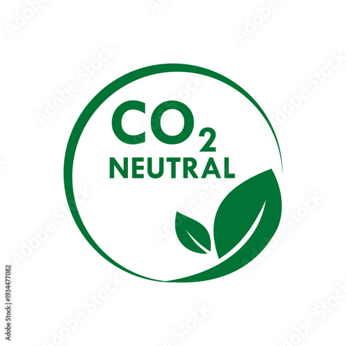 Featuring CO2 neutral with leaf elements for sustainable product packaging design.