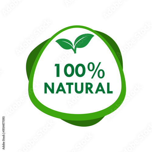 Featuring 100 percen natural icons with leaf elements for sustainable product packaging design.