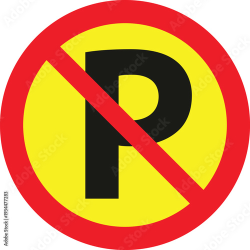 Wallpaper Mural no parking sign with red circle and yellow background Torontodigital.ca