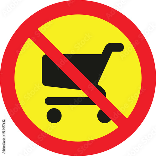 Wallpaper Mural No shopping cart allowed sign with red circle and diagonal line Torontodigital.ca