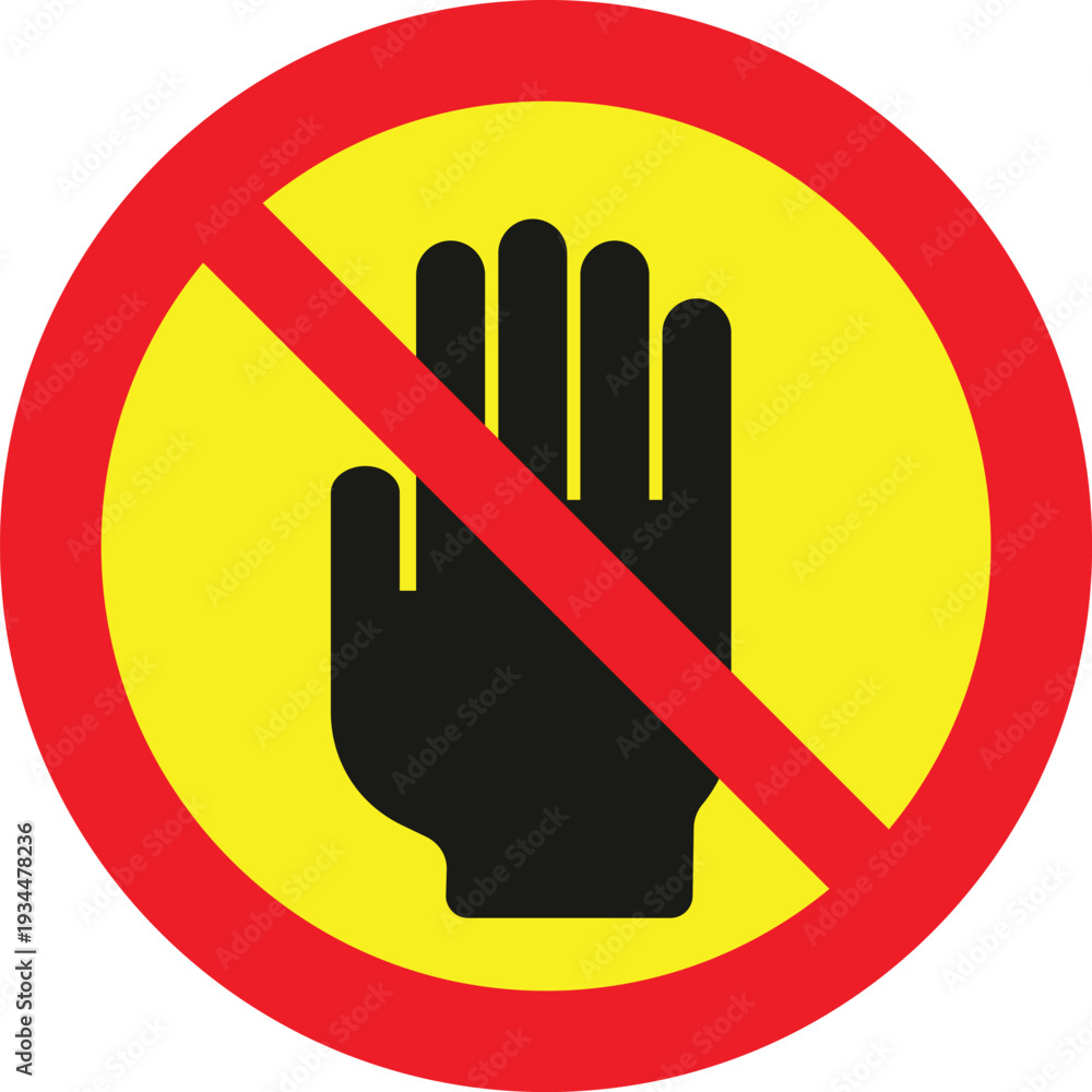 custom made wallpaper toronto digitalno symbol with hand palm facing forward in red circle  forbidden sign