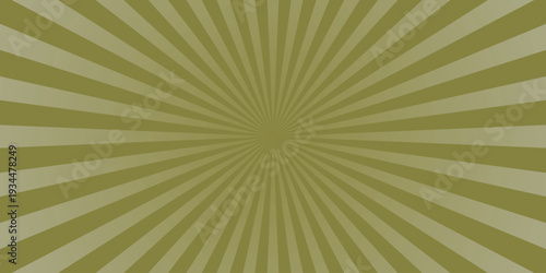 Muted olive green and light green radial burst background with subtle geometric sunburst lines emanating from a central point creating a vintage and calming graphic element