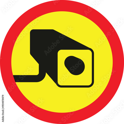 Wallpaper Mural no video recording allowed traffic sign with red circle and yellow center Torontodigital.ca