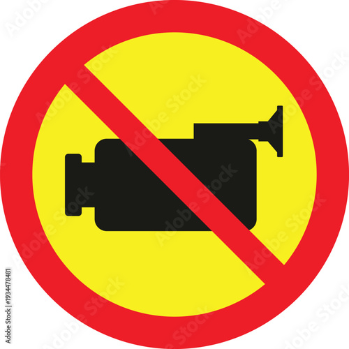 Wallpaper Mural No video recording allowed sign with a camera icon in a red circle Torontodigital.ca