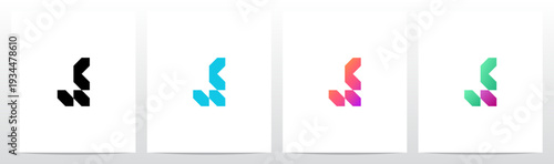 Geometric Hexagonal Futuristic Shape Cyberpunk Letter Initial Logo Design J