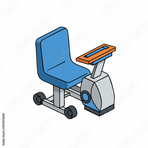 Isometric Modern Exercise Bike Fitness Equipment Gym Sport Illustration