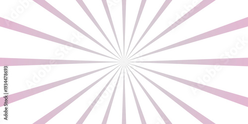 Soft Pink and White Sunburst Radial Burst Background with Gradient Rays and Bright Center vector illustration