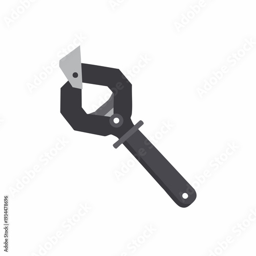 Flat Style Modern Adjustable Clamp Tool Isolated on White Background