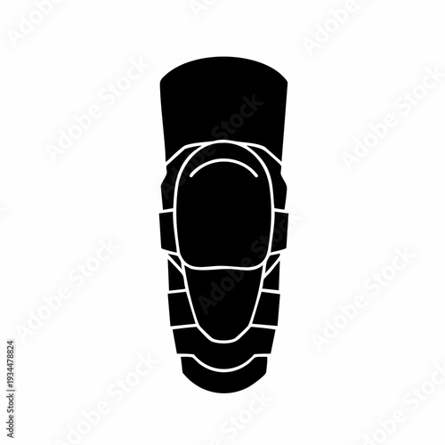 Minimalist Black and White Knee Pad Silhouette Design Protection Equipment
