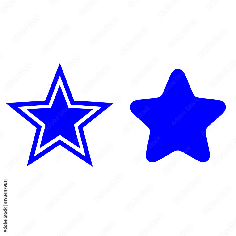 Obraz premium Blue star shapes for ratings and reviews