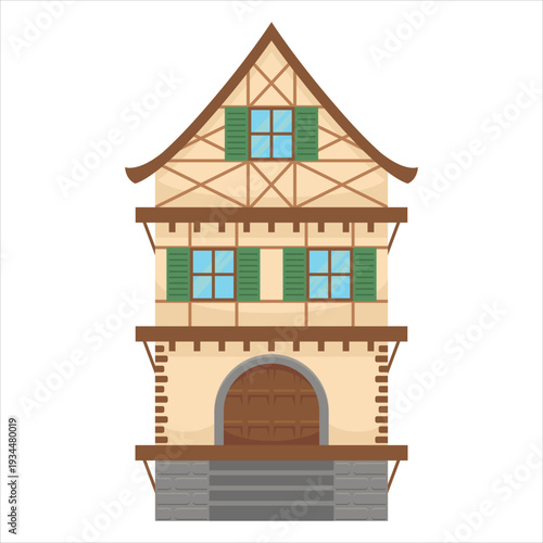 A traditional european style house design Vector