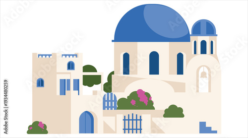 Traditional greek architecture style building Vector