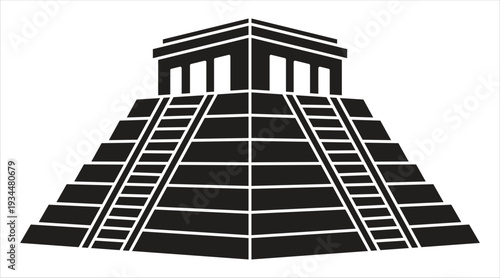 Ancient mayan temple pyramid structure Vector