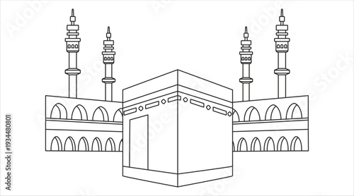 A drawing of a mosque architecture Vector