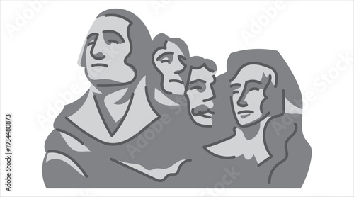 Mount rushmore iconic presidential monument image Vector