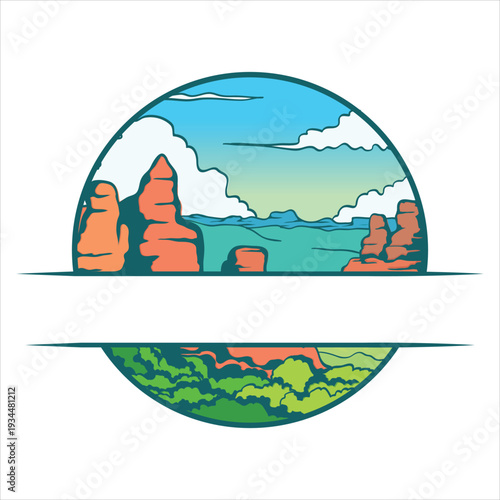Beautiful landscape of arizona desert scene Vector
