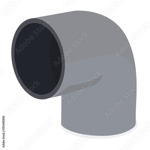 Elbow pipe, plumbing fitting vector.
