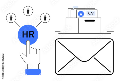 Human resources concept. Human resources connect job applicants, manage CV submissions, and optimize hiring processes. Human resources are vital for recruitment, talent acquisition, workforce