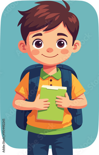 Kindergarten, kids and face with smile on floor for education, knowledge learning at academy. Students, friends  happy with diversity   school for child development, scholarship  bonding vettoriale