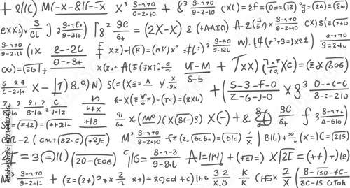 Handwritten mathematical equations and formulas on a white background with dark gray ink mathematics 1