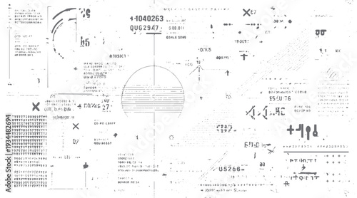 Technical schematic with numbers and symbols diagram blueprint engineering
