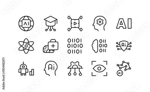 Digital productivity and finance automation icon set. Fintech, budget, trade, bank, money, calculation, investment, wallet, profit, pixel-perfect stroke icons