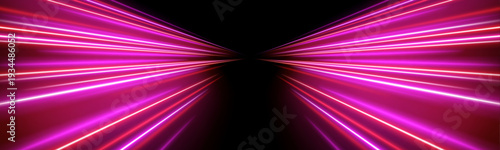 Energetic light flows ripple across a deep gradient background, suggesting rapid transformation. Neon highlights glow with vibrant clarity. An expressive illustration of technological speed.