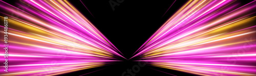 Futuristic light rays burst across a dark canvas, forming a pathway of acceleration. Blue and magenta tones pulse with life. A dynamic abstract background full of motion.