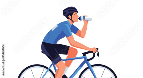 Cyclist in race  in vector with white background