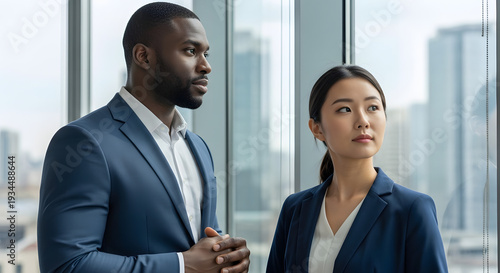 Business Mindset Concept with Professional Near Office Window