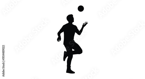 A dynamic illustration depicts a person skillfully juggling a ball showcasing athletic prowess and movement silhouette high quality professional