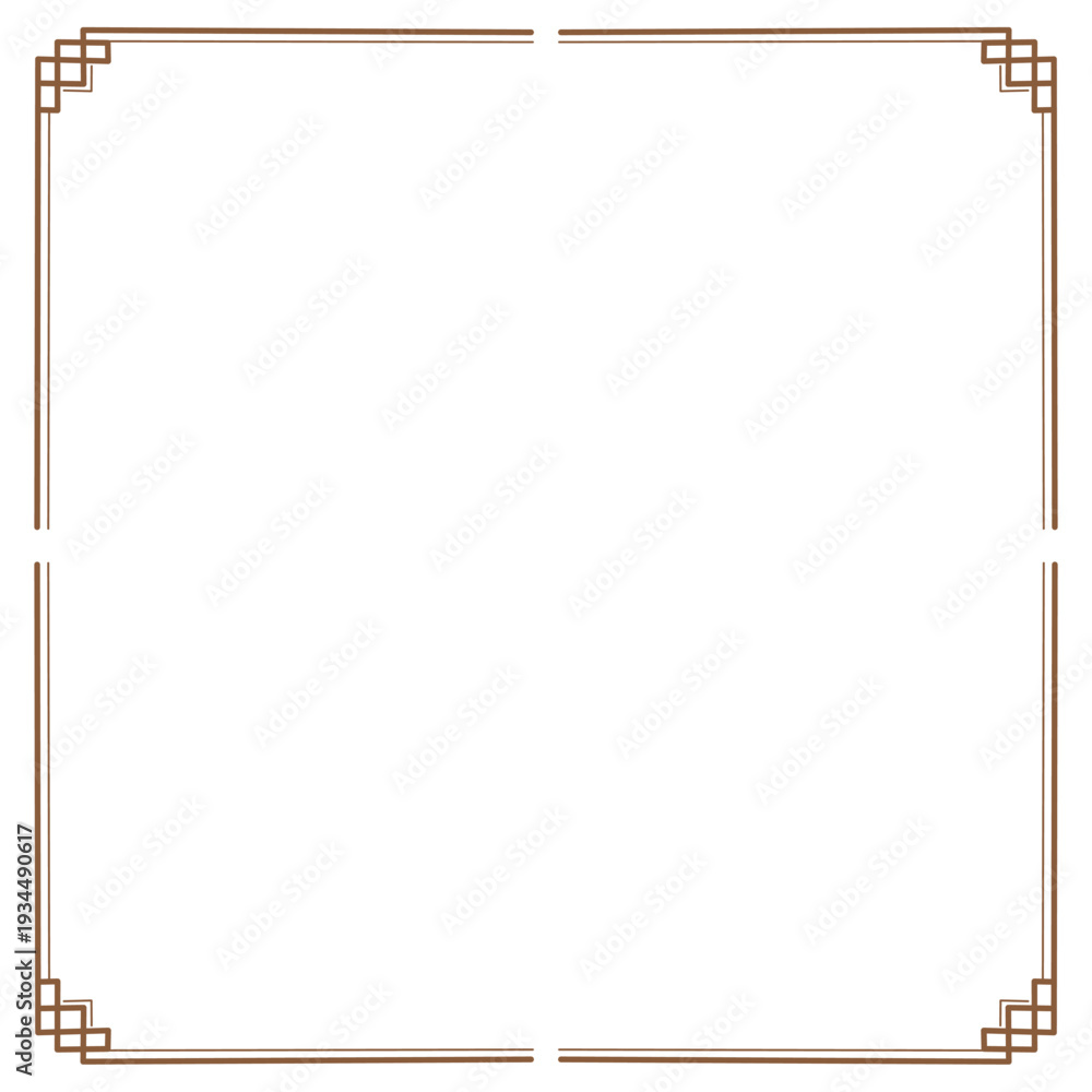 Obraz premium frame for text, Traditional Korean Hanok Lattice Frame Vector – Ornamental Geometric Border Design Element